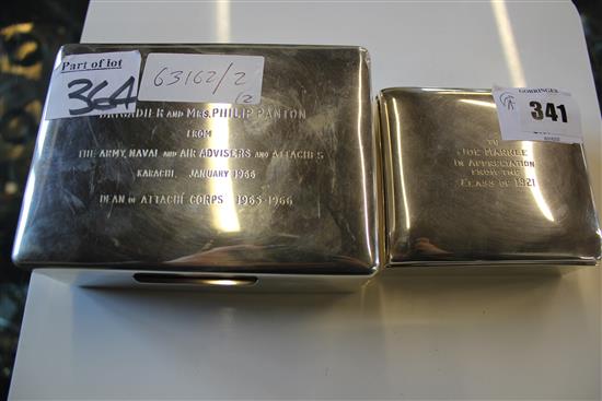 2 x silver cigarette boxes